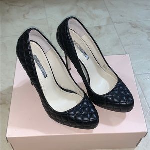 Black quilted heels